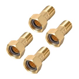 uxcell Brass Pipe Fitting, Hex Nipple, G1/2 Male x G3/4 Female Threaded Connector Water Meter Coupling 53mm Length 4Pcs