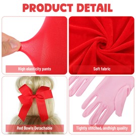 Xuhal Anime Costume Women Christmas Dress Red Cape Blonde Wig Red Bow Christmas Elf Outfit Accessories