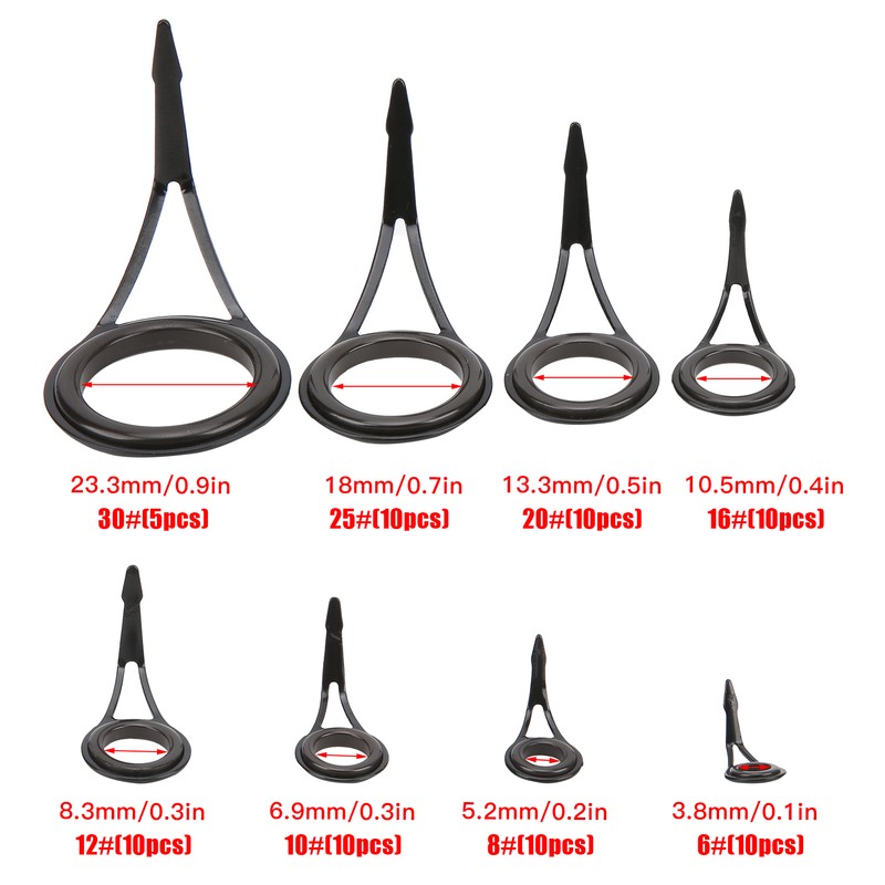 Fishing Rod Single Foot Fishing Pole Eyes Rings Repair Kit