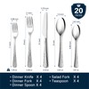 KINGSTONE Hammered Silverware Set, Flatware Set, 18/10 Stainless Steel Premium