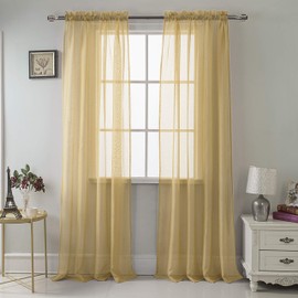 RT Designers Collection Celine Sheer 55 x 90 in. Rod Pocket Curtain Panel, Coffee