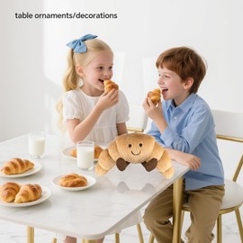 WqWqian Amuseables Croissant Plush Toy - Soft Stuffed Croissant Gift, 14 inch Cute Food Stuffed Animals Pillow for Kids & Adults