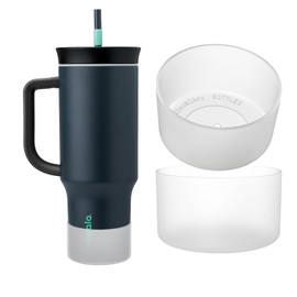 OAWEEN 2 pcs Silicone Boot for Owala FreeSip Tumbler 24 40 oz Bottom Diameter 2.87"-3.07" Anti-Scratch Protective Sleeve for Twist 18oz 24oz Sway 30oz Anti-Slip Clear Cover Outdoor Use Accessories