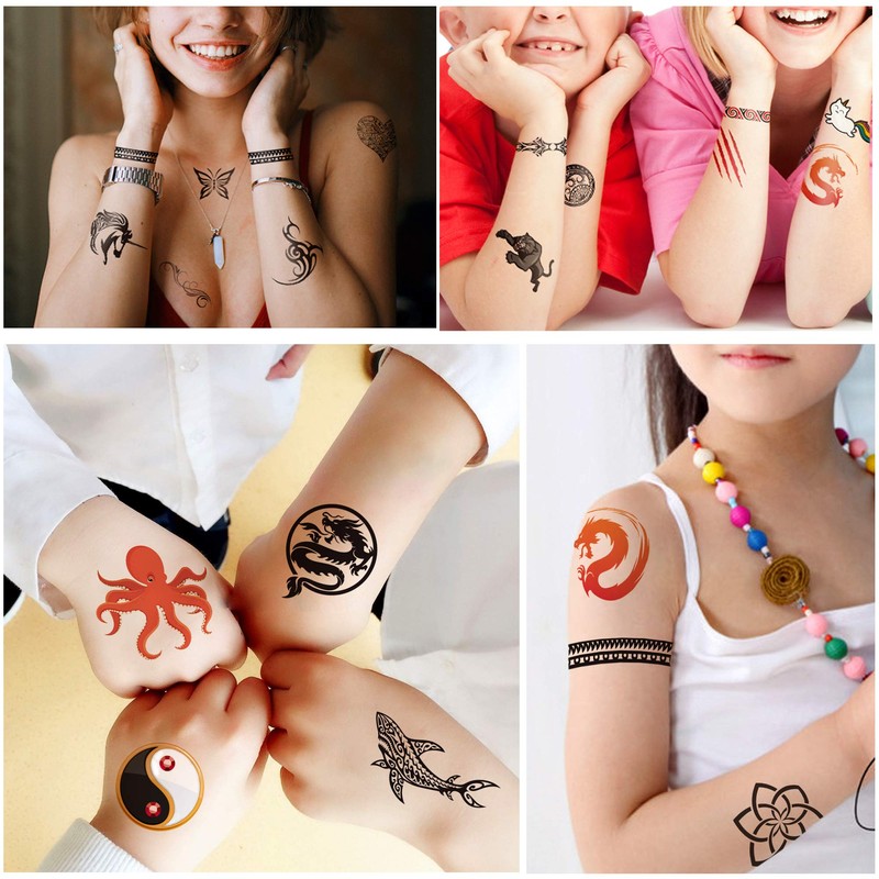 Yazhiji 36 Sheets Temporary Tattoos for Kids Boys Girls Adults