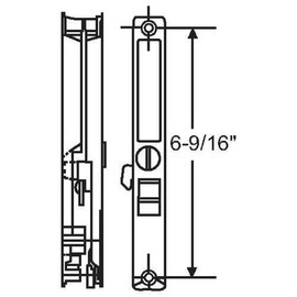 Sliding Glass Patio Door Lock Handle Set, Non-Keyed, Flush Mount, with Nite Lock,C Cam, and Keeper, White, 6-9/16" Screw Hole | Sliding Door Handle Replacement Hardware Repairs (DL-504) (Chrome)