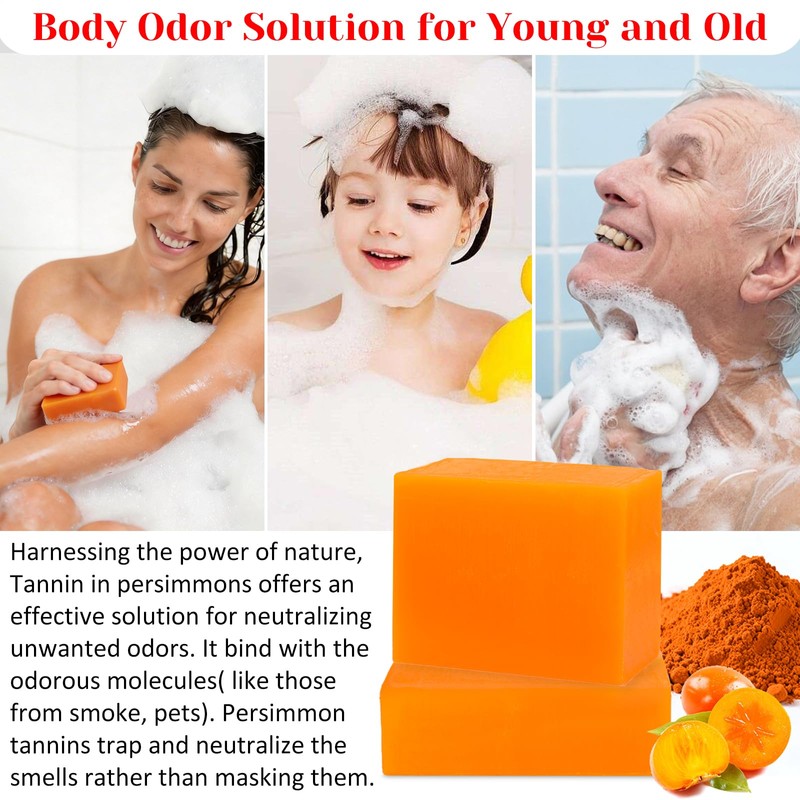 Joanssore 6 PCS Persimmon Soap for Old People Smell, Long