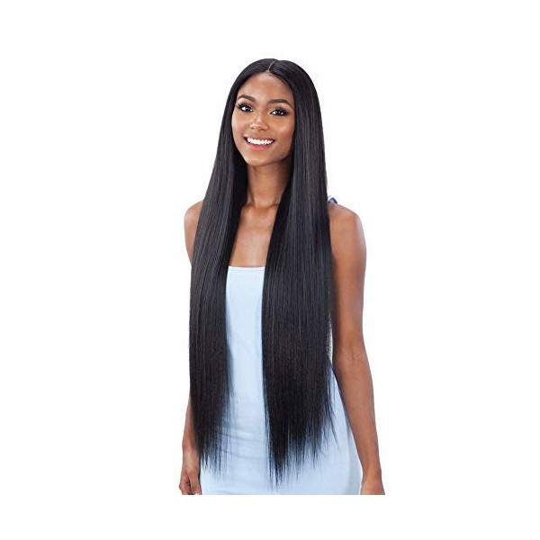 Shake N Go Organique Synthetic Lace Front Wig - LIGHT YAKY STRAIGHT 36" (1 Jet Black)