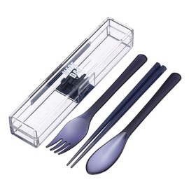 Iwasaki Industries H-610 NV Trio Set with Very Strong Case, Dishwasher Safe, Navy, Width 7.5 x Depth 1.6 x Height 1.3 inches (19 x 4.2 x 3.3 cm)