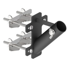 FlagPole Holder,No Drilling Metal Flagpole mount for Railings, Horizontal or vertical railing suitable for outdoor or balcony, 1-inch inner diameter (Black)