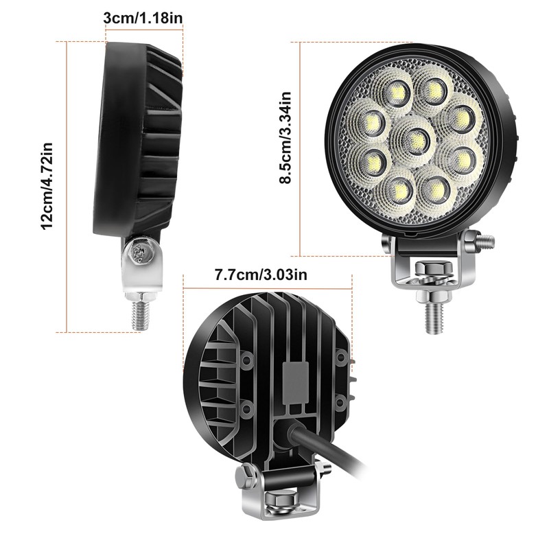 Chelhead LED Work Light 3 Inch 2 x 27 W