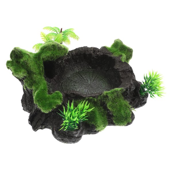 VICASKY Decorative Resin Reptile Bowl Natural Water Food Dish for