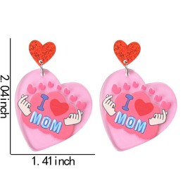 I Love You Gifts for Mom Mama Dangle Earrings Gift for Women Mom Mothers Day Gifts for Mother Heart Earrings for Women Mom Christmas Birthday Gift from Daughter Son Mother Mom Gifts for Women