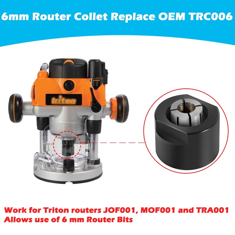 E-cowlboy Router Collect 6 mm for Triton Routers JOF001, MOF001,