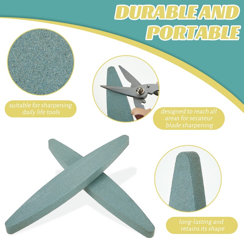2 Pieces Garden Sharpening Stone Knife Sharpener for Garden Tools
