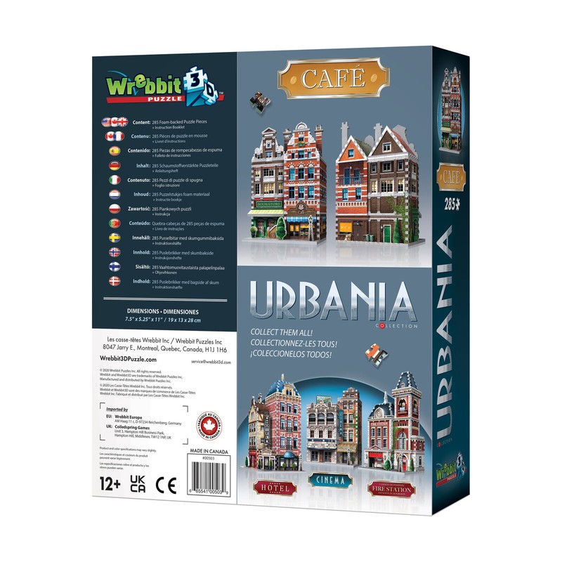 Wrebbit New - Wrebbit Urbania Collection - Cafe 3D Puzzle: