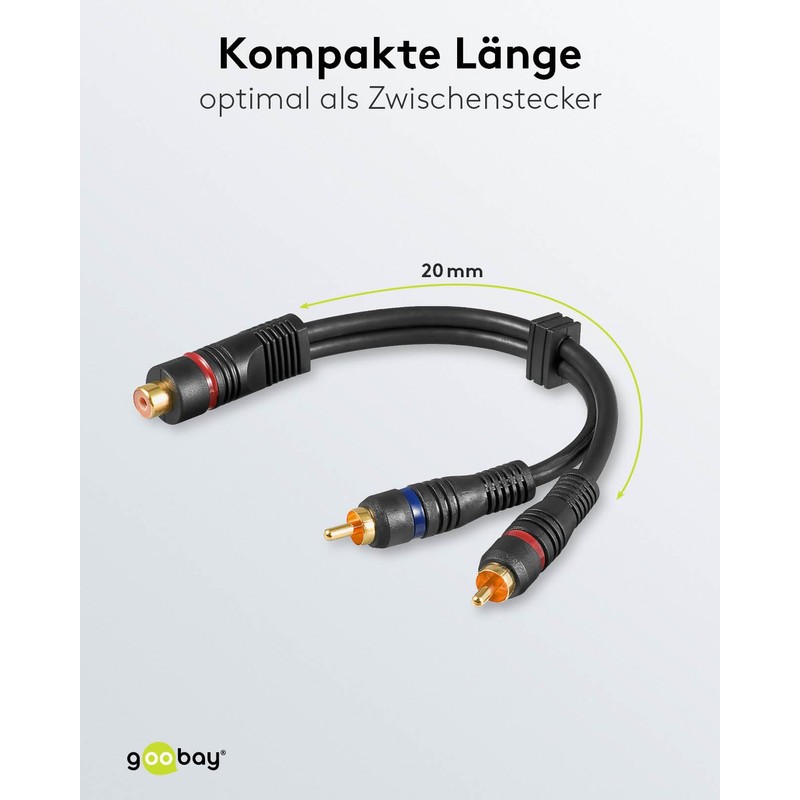 Wentronic Audio Video Cable AVK 308-020 0.2m 1 x RCA