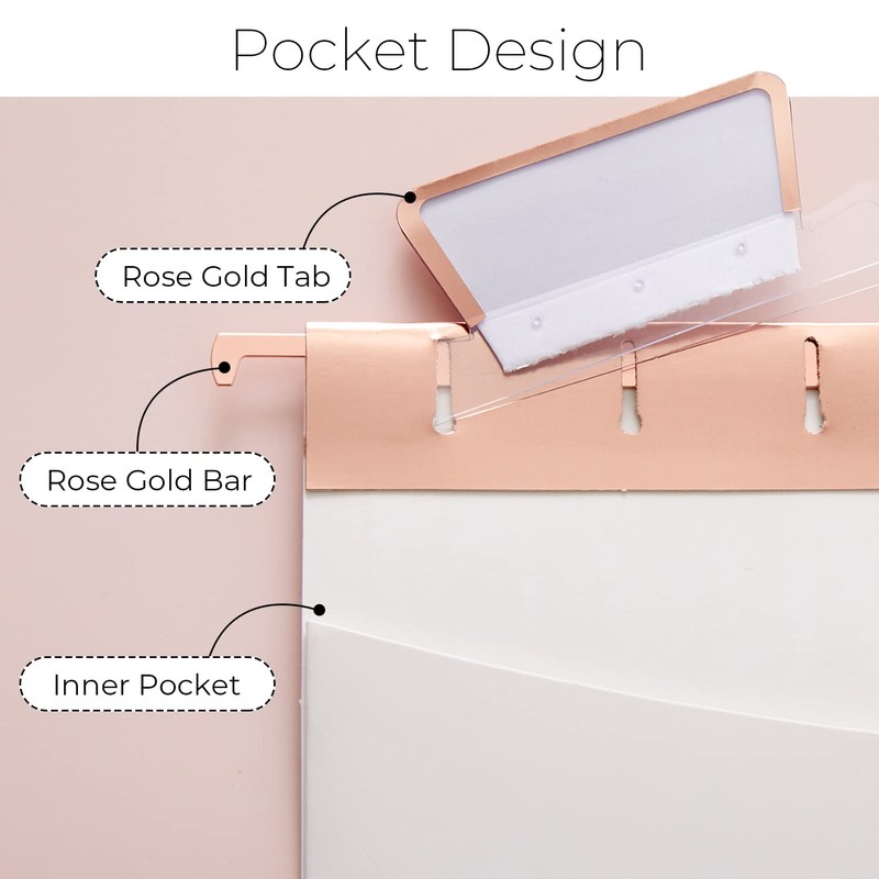 Y YOMA 1 Pack Rose Gold Desktop Hanging File Organizer