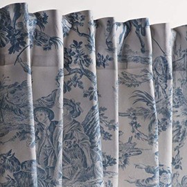 Maison d' Hermine The Miller 100% Cotton Curtain One Panel for Living Rooms Bedrooms Offices Tailored with a Rod Pocket and Loop for Easy Hanging (Denim, 50 Inch by 96 Inch).
