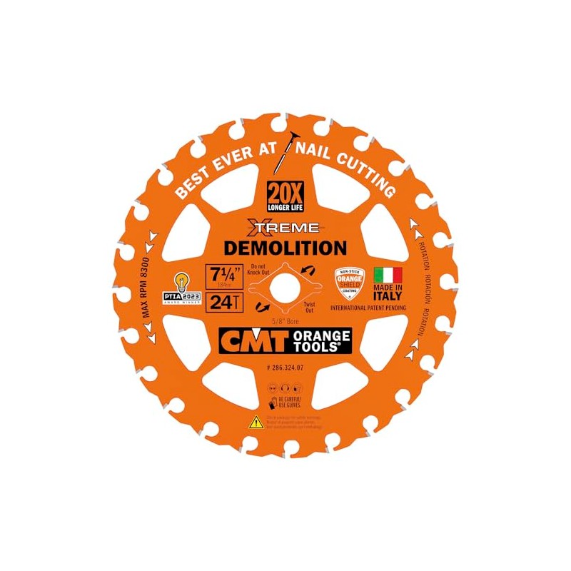 CMT 286.324.07 7-1/4in. 24T Carbide Tipped Xtreme Demolition Blade