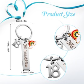 Prasacco Keychain 18th Birthday Gifts for Girls/Boys, Stainless Steel OMG! I'm An Adult Now! Keychain 18th Birthday Keyring Birthday Gift Keychain Keyring gifts fort Best Friend Christmas (1)