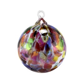 Hand Blown Glass Ornament - Suncatcher - Witches Ball - in “Magic Mix White Powder” Dehanna Jones - Handmade in Seattle