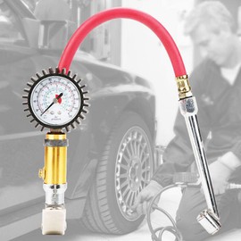 Tire Inflator,1/4" Tyre Air Inflation Pump Gun, 10-220psi Pressure Capacity, Pressure Dial Gauge Air Compressor Tool For Bike, Motorcycle, Automobile