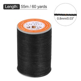 MECCANIXITY Waxed Cord 0.8mm 60 Yards Wax Bead Thread String Waxed Thread Beading Leather Thread for Jewelry Making Leather Sewing Black