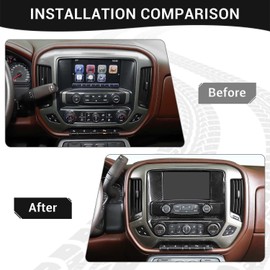 PDKLIN for Silverado Center Dash AC Control Panel Trim Cover for Chevy Silverado GMC Sierra 2014-2018 Black ABS Carbon Fiber Interior Accessories