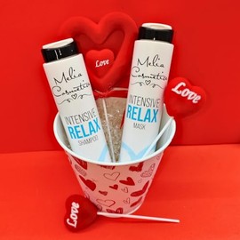 Valentine's Day Gift Idea - Shampoo + Hair Mask Intensive Relaxation Professional Treatment Moisturises Nourishes Intensive Repairs - Heart Container Melia Cosmetica