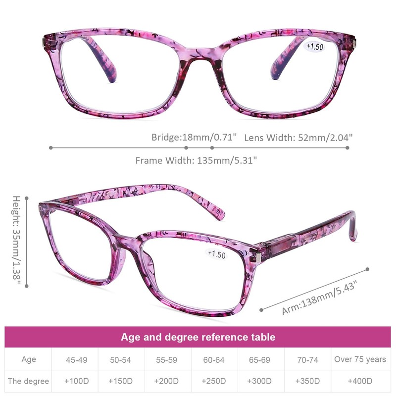 DOOViC 4 Pack Computer Reading Glasses Blue Light Blocking Anti