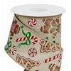 Gingerbread with Candy On Royal Burlap Wired Edged Ribbon