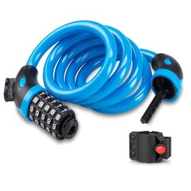 Bicycle Lock with Combination Code, High Security 5 Digit Code Bicycle Lock Best for Bicycle, Mountain Bike, Motorcycle, Scooter, Skateboard, 1.2 m/4 ft