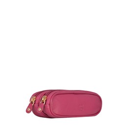 Lakeland Leather Real Leather Double Twin Pair Unisex Glasses Case (Pink)