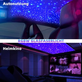 Twinkle RGBW LED Fibre Optic Light Driver Dual Port with RF Remote Control for All Types of LED Fibre Optic Cable, Bluetooth App Controlled Starry Sky Ceiling Light Colour Changes (Only Fibre Optic