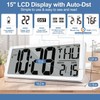 Atomic Clock with Backlight 15" Digital Wall Clock Battery Operated