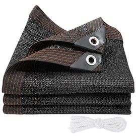 Shade Net with Eyelets, Awning 2 x 3 m, Shade Net with 5 m Polyester Rope, 90% UV-Resistant Shade Net, Lightweight and Durability for Pergola, Greenhouse, Black