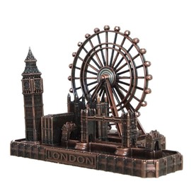 zaoalife Metal London Eye Big Ben Tower Bridge Statue Retro City UK London Bridge Model Decor Living Room Vintage Home Decor for Party Desktop Decoration