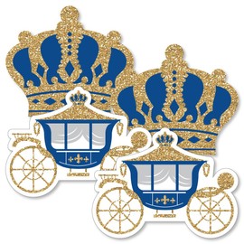 Royal Prince Charming - Crown & Carriage Decorations DIY Baby Shower or Birthday Party Essentials - Set of 20