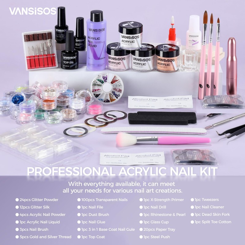 Acrylic Nail Kit with Drill for Beginners: Professional Nail Kit