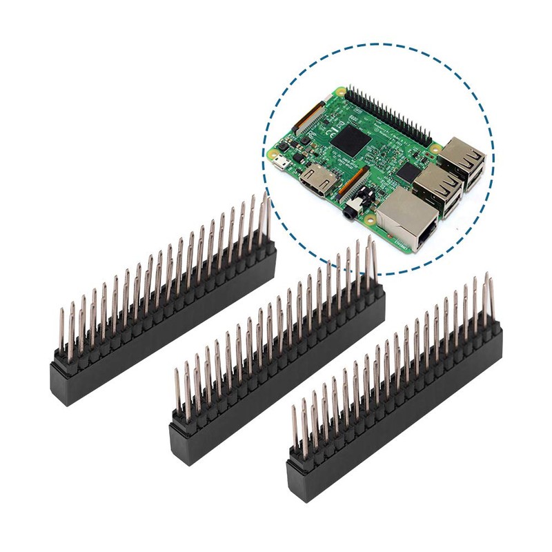 Gpio Stacking 2X20 Pin Headers Female 3Pcs 2 X 20