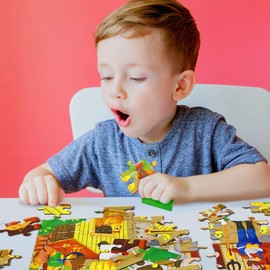 Puzzles for Kids Ages 4-8 Barnyard Jigsaw Puzzles 100-pcs for Kids Ages 8-10, Great Animal Floor Puzzles for Kids 3-5