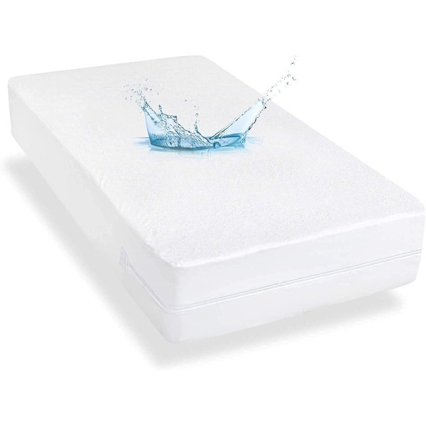 Zippered Twin XL Mattress Protector, Ultra Soft Terry Surface, 6-Side