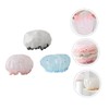 Baluue 3pcs Two-layer Shower Caps Printing for Hair Oil Treatment