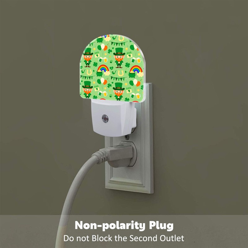 St. Patrick's Day Cute Pattern Night Light for Kids,Green Shamrock