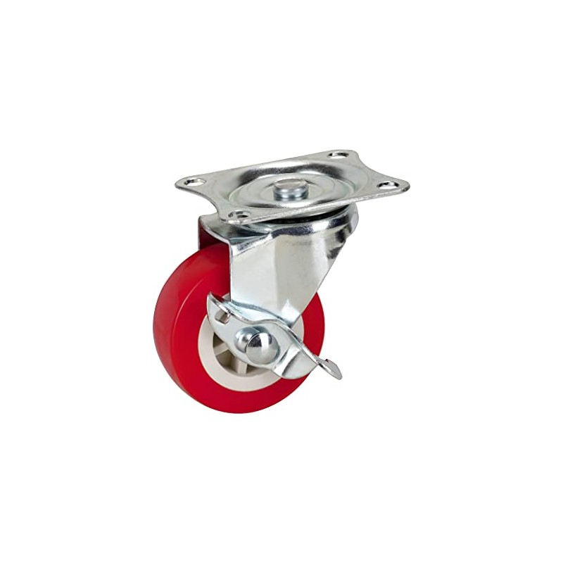 4 x 50mm Swivel Castors with Brakes - Casters Polyurethane