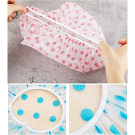 Set of 6 Unisex Shower Cap Hair Cap Adult Repeated Waterproof Bath Cap Shampoo Hat Adult Smoke Resistant Bath Hat for Face Washing, Hair Dying, Bathing, Cooking, Commercial Use, Reusable Elastic Hair