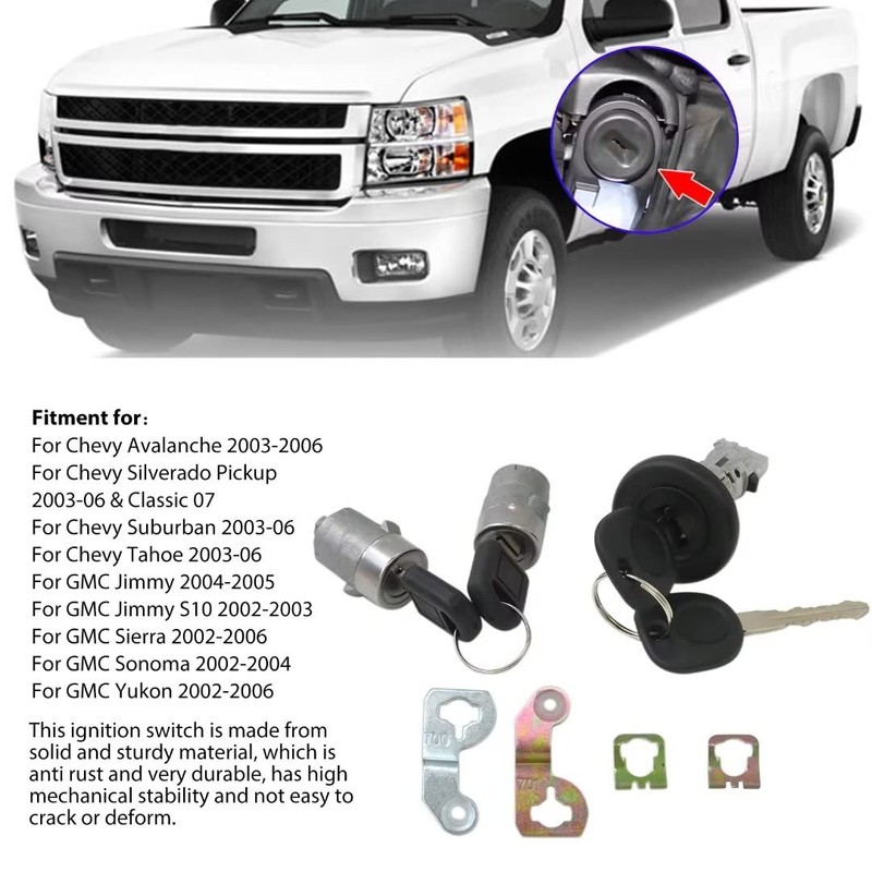 707835, 924-725 Ignition Switch Lock Cylinder with Pair Front Door