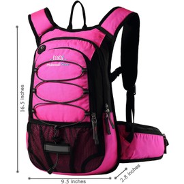 Insulated Hydration Backpack Pack with 2L BPA Free Bladder - Keeps Liquid Cool up to 4 Hours – for Running, Hiking, Cycling, Camping (Fushia)