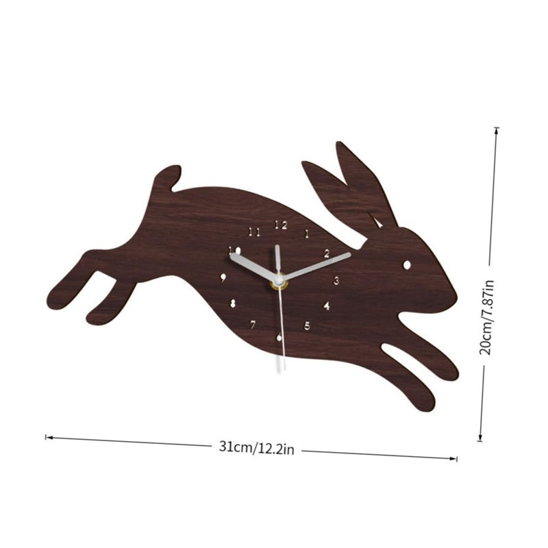STOBAZA Boho Style Rabbit Wall Clock Mute Wall Clock Decor