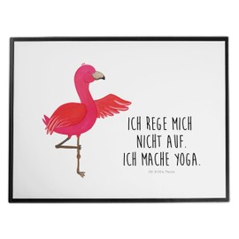 Mr. & Mrs. Panda Flamingo Yoga Desk Mat, Gift, Deep Relaxation, Desk Pad, Mindfulness, Office Supplies, Stationery